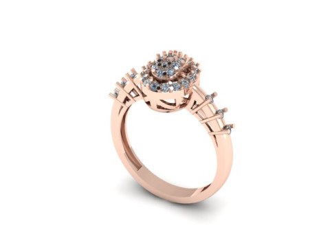 Fancy ring for dimonds 3D Model