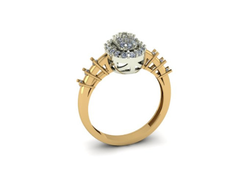 Fancy ring for dimonds 3D Model