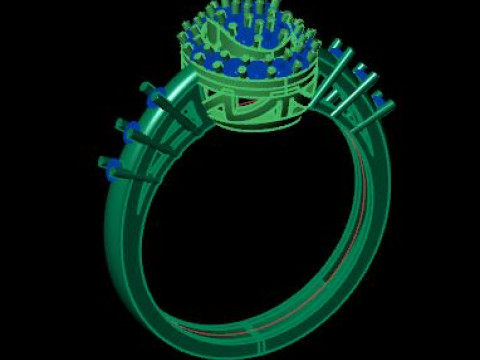 Fancy ring for dimonds 3D Model