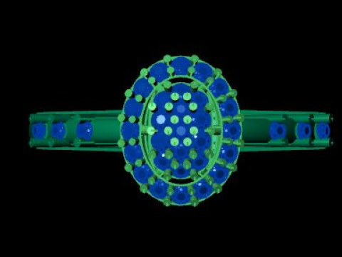 Fancy ring for dimonds 3D Model