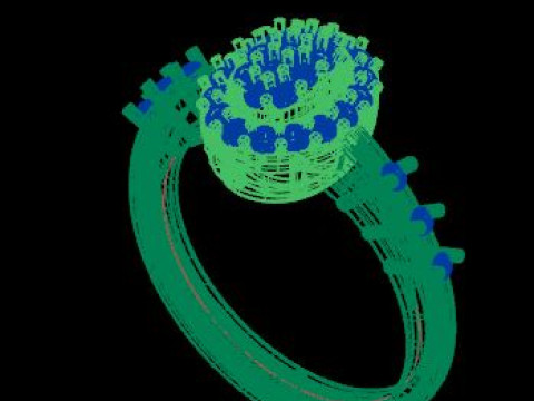 Fancy ring for dimonds 3D Model