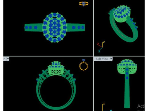 Fancy ring for dimonds 3D Model