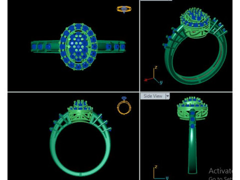 Fancy ring for dimonds 3D Model