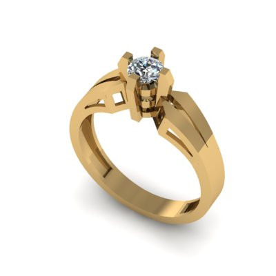 Solitair ring 3D Model .c4d .max .obj .3ds .fbx .stl .blend