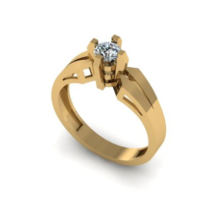 Solitair ring 3D Model .c4d .max .obj .3ds .fbx .stl .blend 