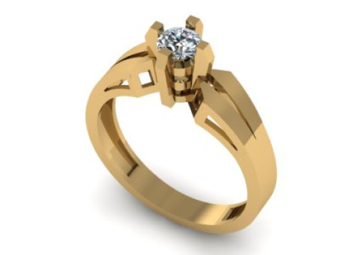 Solitair ring Modelo 3D