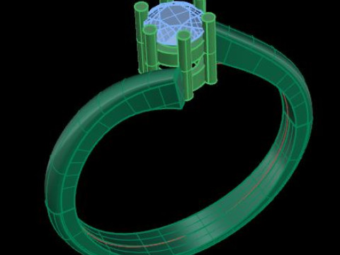 Wedding ring for daimonds 3D Модель