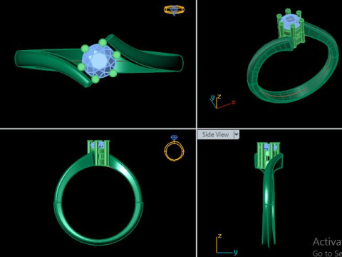 Wedding ring for daimonds 3D Модель