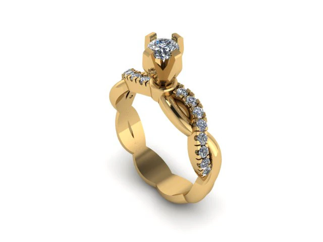 Solitair ring for daimonds 3D Model .c4d .max .obj .3ds .fbx .stl .blend