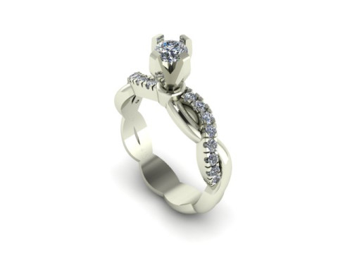 Solitair ring for daimonds 3D Модель