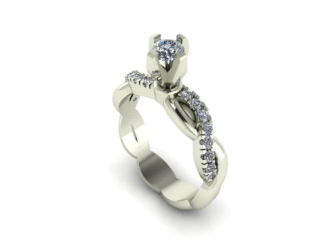 Solitair ring for daimonds 3D Model