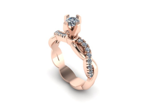 Solitair ring for daimonds 3D Модель