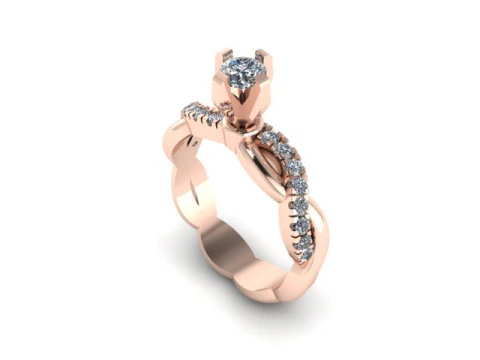 Solitair ring for daimonds 3D Model