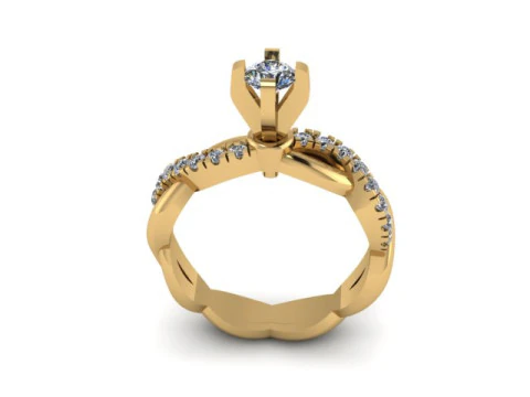 Solitair ring for daimonds 3D Model