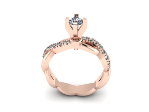 Solitair ring for daimonds 3D Model