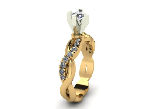 Solitair ring for daimonds 3D Model