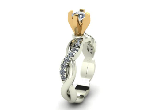 Solitair ring for daimonds 3D Model