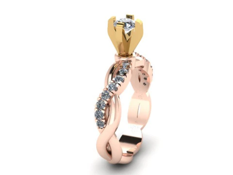 Solitair ring for daimonds 3D Model