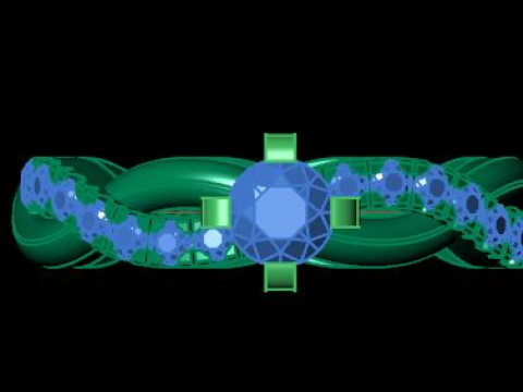 Solitair ring for daimonds 3D Модель