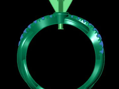 Solitair ring for daimonds 3D Model