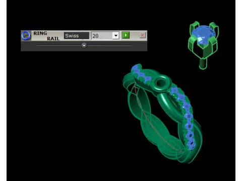 Solitair ring for daimonds 3D Model