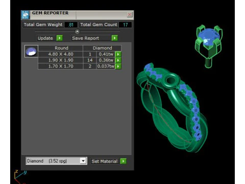 Solitair ring for daimonds 3D Model