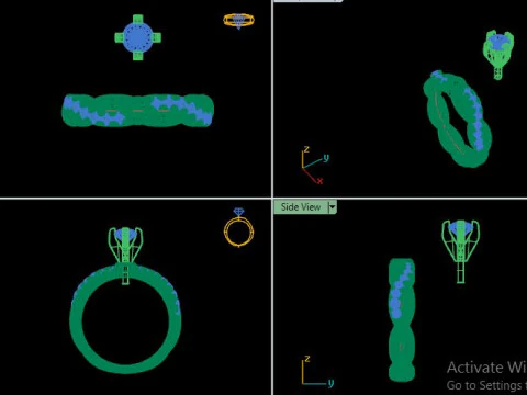 Solitair ring for daimonds 3D Model