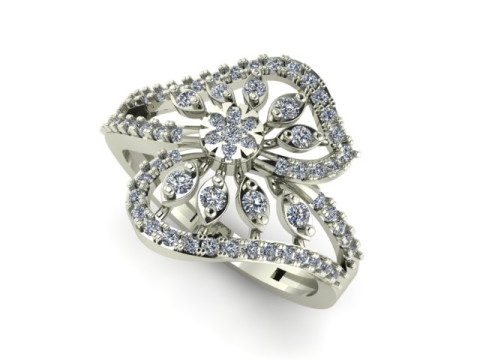Modern Fashion Diamond Bridal Ring Modelo 3D