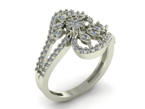 Modern Fashion Diamond Bridal Ring Modelo 3D