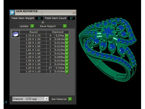 Modern Fashion Diamond Bridal Ring Modelo 3D