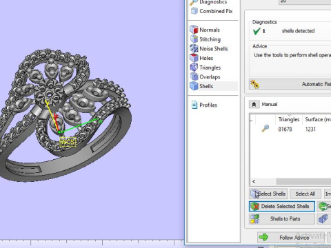 Modern Fashion Diamond Bridal Ring Modelo 3D
