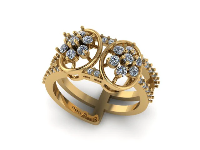 Modern Fashion Diamond Ring 3D Model .c4d .max .obj .3ds .fbx .stl .blend