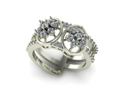 Modern Fashion Diamond Ring Modelo 3D