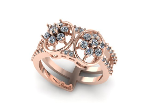 Modern Fashion Diamond Ring Modelo 3D