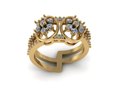 Modern Fashion Diamond Ring 3D Model