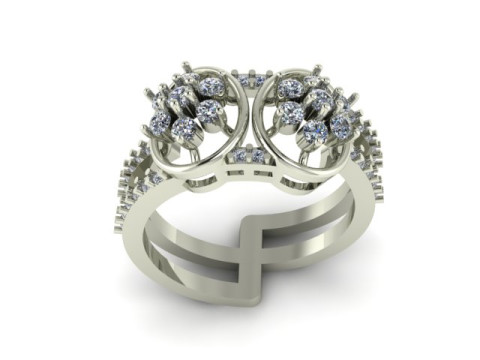 Modern Fashion Diamond Ring Modelo 3D