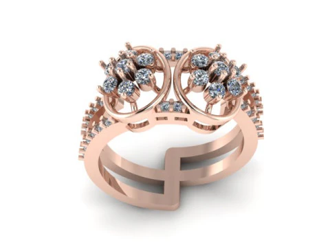 Modern Fashion Diamond Ring 3D Model