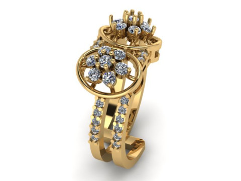 Modern Fashion Diamond Ring Modelo 3D