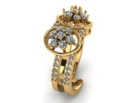 Modern Fashion Diamond Ring 3D Model