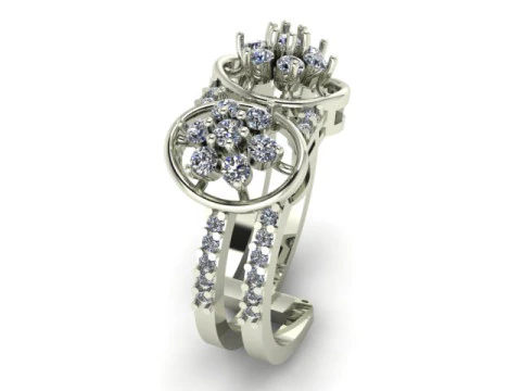 Modern Fashion Diamond Ring 3D Model