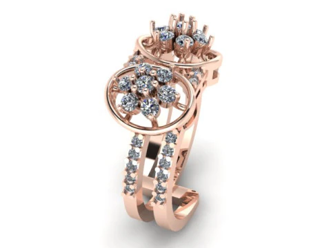 Modern Fashion Diamond Ring 3D Model