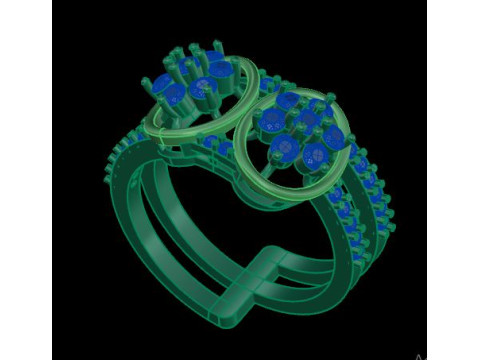 Modern Fashion Diamond Ring Modelo 3D