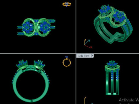 Modern Fashion Diamond Ring Modelo 3D
