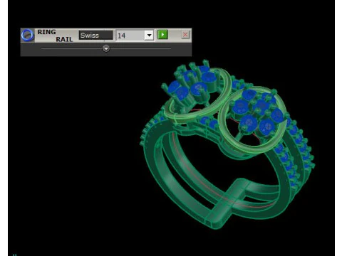 Modern Fashion Diamond Ring 3D Model