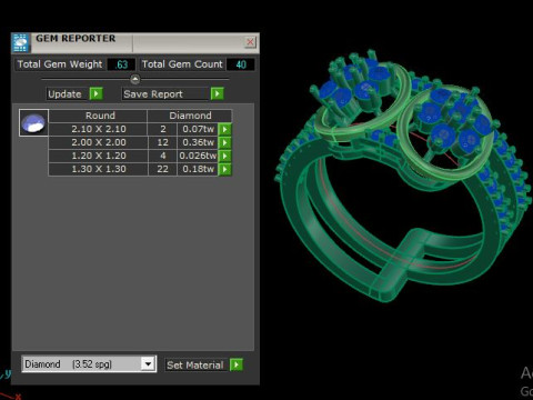 Modern Fashion Diamond Ring Modelo 3D
