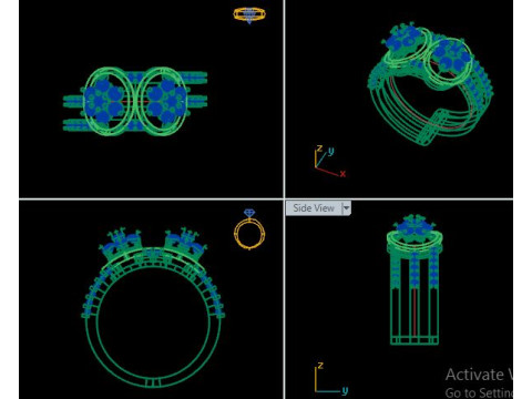 Modern Fashion Diamond Ring Modelo 3D
