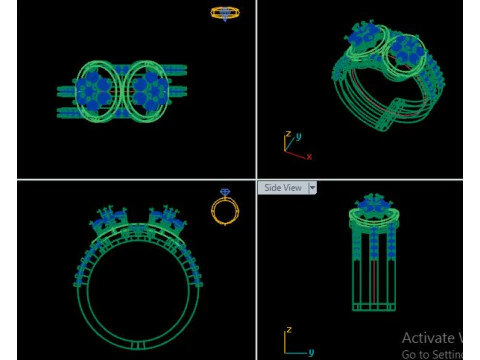 Modern Fashion Diamond Ring 3D Model