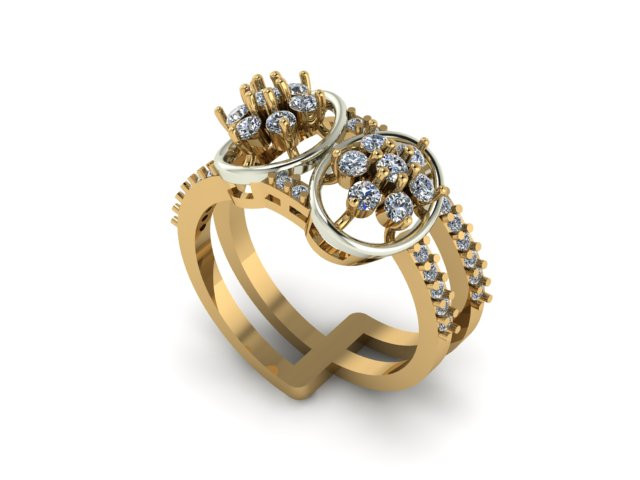 Modern Fashion Diamond Ring 3D Model .c4d .max .obj .3ds .fbx .stl .blend 