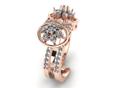 Modern Fashion Diamond Ring 3D Model