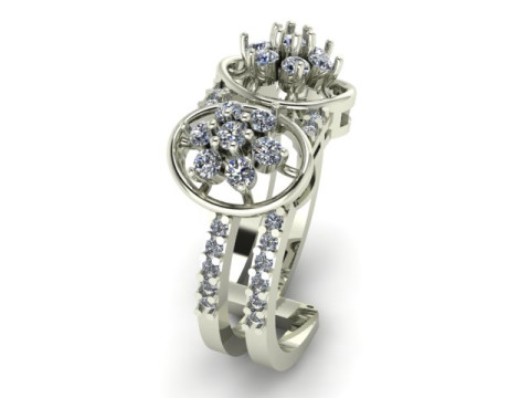 Modern Fashion Diamond Ring 3D Model